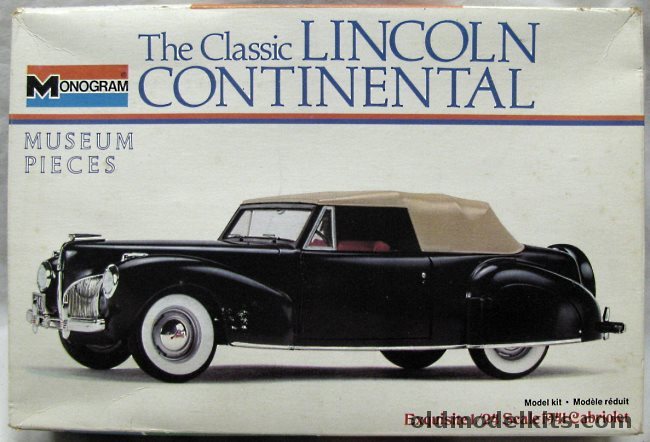 Monogram 1/24 1941 Lincoln Continental Convertible - White Box Issue, 8206 plastic model kit
